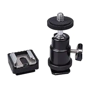 SHOPEE BRANDED Camera Tripod LED Light Flash Bracket Camera Holder Mount 1/4 Hot Shoe Adapter Cradle Ball Head ( with cold shoe)