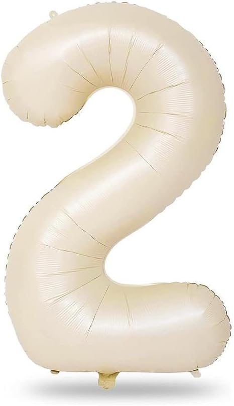 Rakam Folyo Balon 34 inç 76-82 cm (Krem, 2)