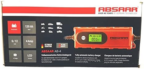 6V/12V 4A Electronic Smart Car Battery Fast Trickle Charger WET AGM ACID ABSAAR