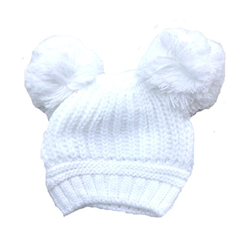 girls cream bobble hat