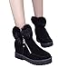 Produktbild LOLIANNI Damen Schneeschuhe Side Zipper Stiefel Plus Velvet Erhöhung Stiefelette Boots Frauen Stiefel mit Warm Gefütterte Women Leder Boots Kurzschaft Outdoor Flat Schuhe Winter Schneestiefel