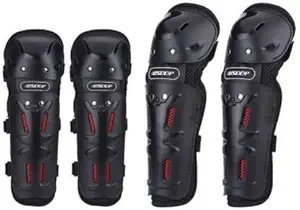 WHEETOYKART Bike Knee Pads and Elbow Pads Protective Gear Set for Biking, Riding, Cycling and Multi Sports Safety Protection, Scooter Elbow Guard, Knee Guard (Black, Pack of 4)