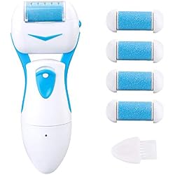 Pedicura Eléctrico Bedee Pies Cuidado Quita Callos Electronico, Quitar la Piel Muerta, Eliminar las Durezas y las Callosidades, Masajeador de Pies Recargables,Cabezal Impermeable[5 rodillos]