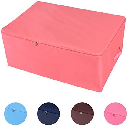 New Power Storage Bags With Zips,Extra Large For Clothes,Bedding,Duvets,Toys Underbed Containers-(105 L) Rose,XXL(27.5"x19.6"x11.8").