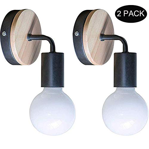 Preisvergleich Produktbild YHSGD Wandleuchte Schmiedeeisen E27 Holz Moderne Nachttischlampe für Schlafzimmer Wohnzimmer Studie Badezimmer Beleuchtung