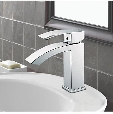 SZ Single Handle Waterfall Bathroom Vanity Sink Faucets With Extra Large Rectangular Spout