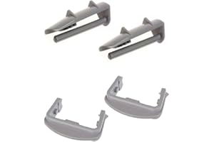 GENERISCH Juego de tope para carriles para lavavajillas, 2 delanteras y 2 traseras, compatibles con Beko Blomberg Whirlpool Bauknecht, tapas para carriles de extremo