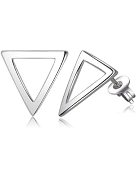 Wunhope Ohrringe Damen Mädchen 925er Sterling Silber Mode Schmetterling Einfache Klein Edel Dreieck Geometrie...