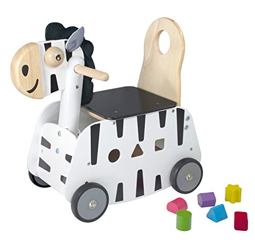 I M TOY Carro de Madera Cebra Correpasillos