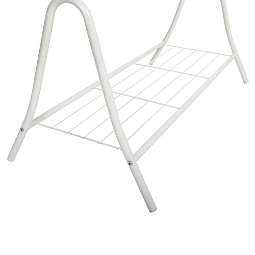 Songmics Kleider und Garderobenständer mit schuhablage, Metall, weiß, 90 x 44,5 x 173 cm - 6
