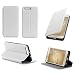 Produktbild Ultra Slim Tasche Leder Style Huawei Ascend P10 4G Dual Sim Hülle weiß Cover mit Stand - Zubehör Etui Huawei P10 Flip Case Schutzhülle (PU Leder, Weiss white) - XEPTIO accessoires