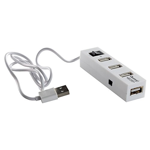 Quantum 4 Port USB Hub with Switch and LED Indicator (White) Quantum 4 Port USB Hub with Switch and LED Indicator (White)