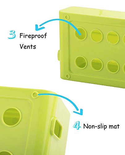 Case Wonder - Caja para organizar y administrar los cables de alimentaci n caja multifuncional de almacenamiento con soporte de carga para iPad e iPhone caja para protector de sobrecarga oculta y protege la regleta color verde reviews Case Wonder - Caja para organizar y administrar los cables de alimentaci n caja multifuncional de almacenamiento con soporte de carga para iPad e iPhone caja para protector de sobrecarga oculta y protege la regleta color verde