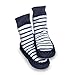 Mocc Ons Cute Moccasin Style Slipper Socks, Nautical Stripe - 6-12 Months