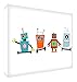 Feel Good Art robots-a7blk-15it Framework Decorative Acrylic, Drawing, Robots, 10.5 x 7.4 x 2 cm