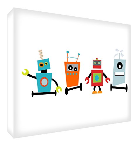 Feel Good Art robots-a7blk-15it Framework Decorative Acrylic, Drawing, Robots, 10.5 x 7.4 x 2 cm