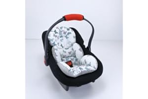 Umay Baby Baby Car Seat Cushion – Universal Infant Car Seat Liner, Head & Body Support (Green/Grey Butterfly)