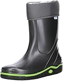  Nora Kinder Mädchen Jungen gefütterter Gummistiefel anthrazit/grau, Farbe:Anthrazit, Größe:29
