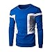 Produktbild Crazboy Men es Long Sleeve Patchwork Hoodie Sweatshirt Tops Jacket Coat Outwear(Large,Blau)