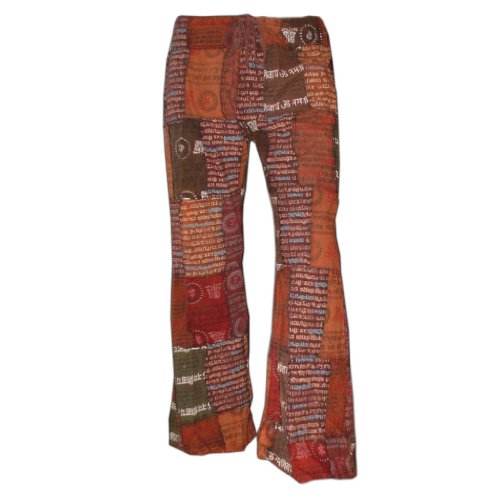 Panasiam Patchwork Hippie Sommerhose mit leichtem Schlag, in 2 Größen, aus freshrunk Baumwolle