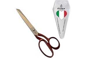 GIFAZ Forbici da Sarta Professionali 20,50 cm e di Precisione TAGLIATUTTO in Acciaio al carbonio nichelate Verniciate di Rosso Affilate per Taglio e Sartoria - Ultra Resistente Made in Italy
