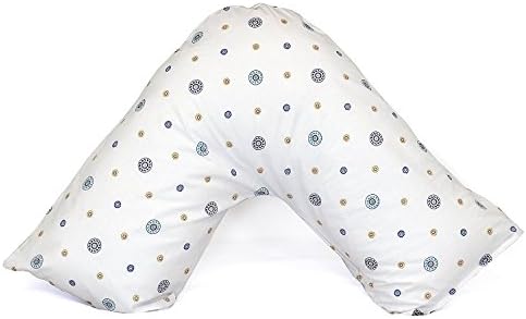 Textile online V-Shape Orthopedic Nursing Back & Neck Support Pillow Case (Vintage Blue)