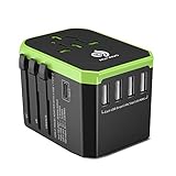 【4 USB +1 tipo C Puertos】 Puerto tipo C diseñado único de la salida de 3A 5V, permite la carga de teléfono y portátil a doble velocidad a una tasa total de 3.0 A. 2.4 A x 4 USB compatible con casi todos los dispositivos USB como Apple iPhone X / 8/7 / 6S / 5S / 4S, Samsung Galaxy S8/S7/S6/S5/S4, Sony, Nokia, HTC, LG, HUAWEI, ZTE, Altavoz Bluetooth, Cámaras Digitales, etc.