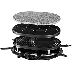 Russell Hobbs 21000-56 Appareil Raclette Multifonction Fiesta 1200W 8 Personnes, Pierre à Griller, Plaque Grill, Plaques Crêpes, Compatibles Lave-Vaisselle