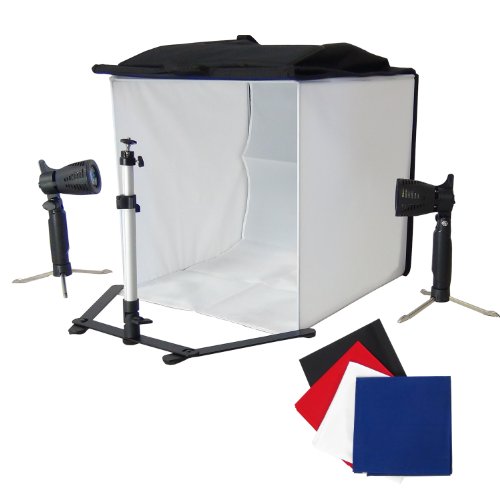 Caja de Luz DynaSun PB05 50x50 con 4 Fondos Pie 2 Foco Luz Lámpara para Estudio Fotografico Video