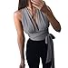 Produktbild Suitray Bluse Damen Mode Bunt Druck Ärmellos Wickeln Sie die Taille Zusammen Tunika Tanktops Sexy Camis-Top Muskelshirt Freizeit Leibchen Bluse Weste Mode Mädchen T-Shirt Hemd