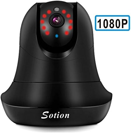 SOTION Full HD 2MP 1080P Wide Viewing Angle Internet WiFi Wireless Network IP Security Surveillance Video Camera System, Baby and Pet Monitor with Pan and Tilt, Two Way Audio &amp; Night Vision