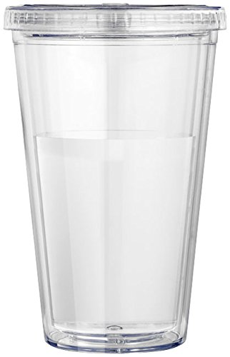 geschenkartikel-shopping Plastikbecher doppelwandig Tasse Becher Deckel Strohhalm Smoothie Saft Kaffee Eiskaffee - 3