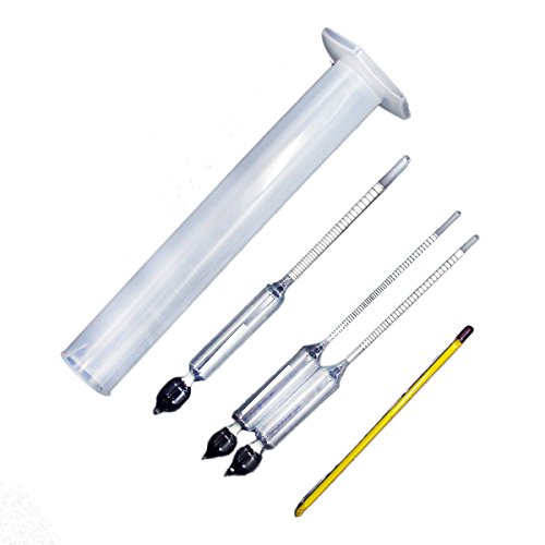 Latinaric 4pcs Alkohol Hydrometer Meter Vinometer Tester Messen 0 Bis 100 Thermometer Alkoholometer Messwerkzeuge mit Messglas - 8