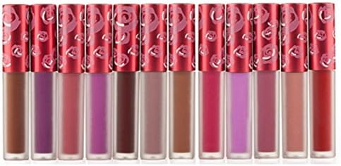 Myemiss Matt Matte Lip Gloss liquid non stick cup does not fade lipstick 12 Mixed Color