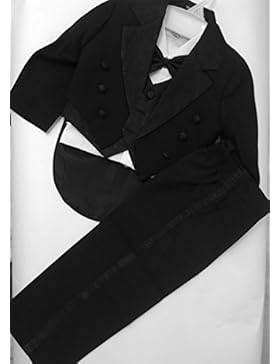 Kinder Smoking Frack Anzug Set, 5teilig, Smoking, schwarz, Gr.80 bis 134 Fest Hochzeit Taufe Kommunion