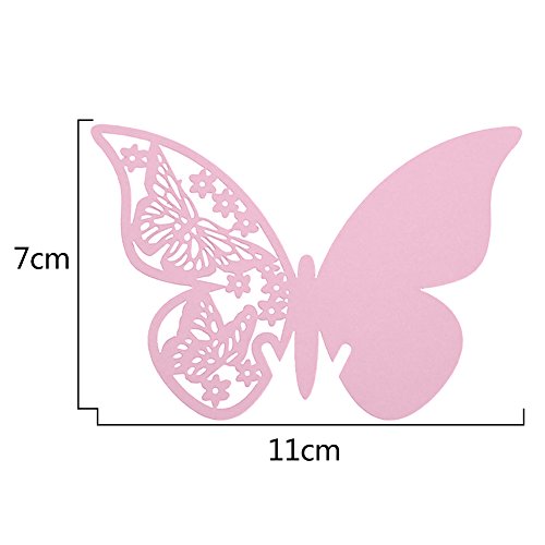 50 PCS Namenkarte Schmetterling Form Platzkarten Glasanhänger für Weinglas Cup Wandtattoos Wandsticker für Geschenk Hochzeit Party LianLe - 3
