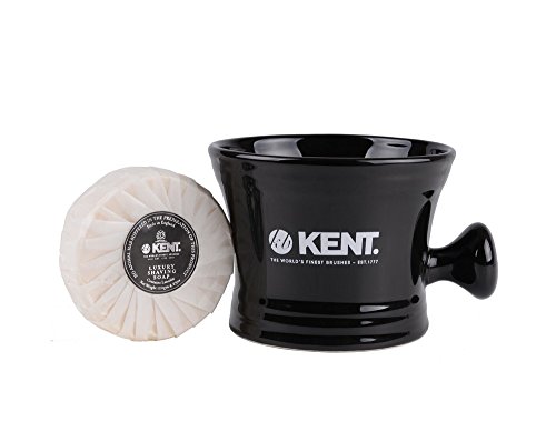 Kent Porcelain Shaving Mug and Soap Black