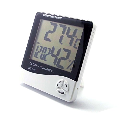 Sienoc LCD Digital Thermometer Hygrometer Luftfeuchtigkeitsmesser Luftfeuchtigkeit Digital TEMP Humidity Clock Thermometer Hygrometer Luftfeuchtigkeitsmesser HTC-1 - 2