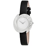 ARS Damen Armbanduhr 750 Gold Weißgold mit 34 Diamanten schwarzes Lederband