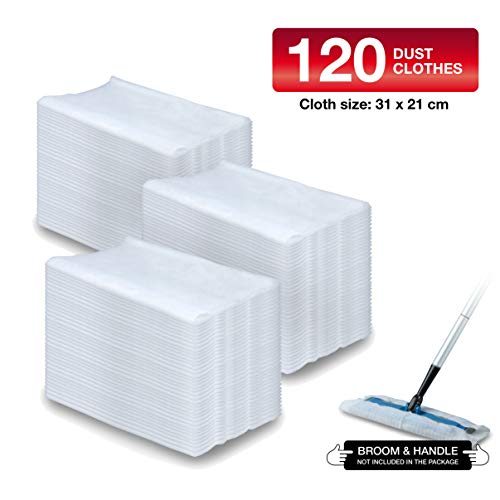 comprare on line set 120 panni velo attirapolvere per la pulizia di pavimenti e mobili. Misura panni: cm 30 x 23. Compatibili anche con i sistemi swiffer. prezzo