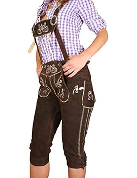 Engelleiter Damen Trachten Lederhose Kniebund braun Oktoberfest