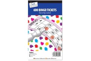 A&D LARGE 600 TICKET BINGO BOOK SECURITY CODED Card Game Pad Sheets Party Big Jumbo (1 Books)