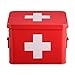 Produktbild Mari Home Medizinkasten aus Zinn, zweilagig, mit 4 Unterteilungen, rot, ohne Erste-Hilfe-Zubehör - 22,5 x 16,5 x 16 cm