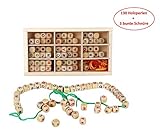 Perlen je 14x14x14mm, Loch 5mm, durch entsprechende Größe auch gut für Schnullerketten geeignet.