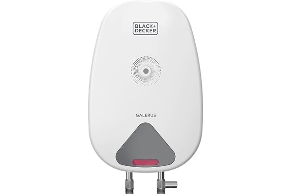 Black+Decker Galerus Geyser 5 Litre Instant Water Heater for Home & Kitchen 3KW High Grade Stainless Steel Tank I Copper Sheathed Heating Element I 5 Year Tank Warranty Water Geyser White