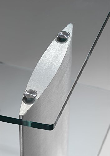 RO&CO M-1203 TG - Mueble TV de 3 estantes. Vidrio transparente / Chasis de color gris. Ancho 120 cms.