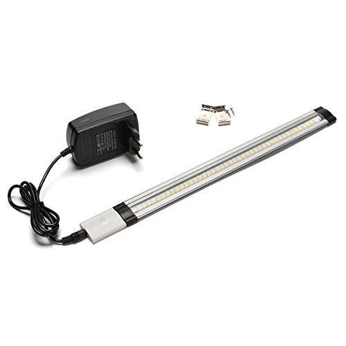 Preisvergleich Produktbild GreenSun LED Lighting 30cm Alu Slim Line Kaltweiß LED Lichtleiste Unterbauleuchte Strip Möbelleuchte Schranklampe Mit Touch Sensor 12V Stecker für Küche Möbel Schrank Vitrinenbeleuchtung