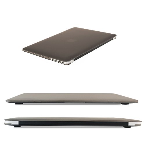 i-Buy Matte Gummierte Harte Schutzhülle Hülle für Apple Macbook Air 13.3 Zoll + Schutzfolie + Silikon Tastaturschutz + Anti-Staub-Stecker – Grau - 4