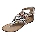 Produktbild Sandalen Flip Flop Yesmile Sommer Vintage Zehentrenner Damen Frauen 2019 Casual Bohemian National Wind Komfortable Perlen Pin Flachesandalen