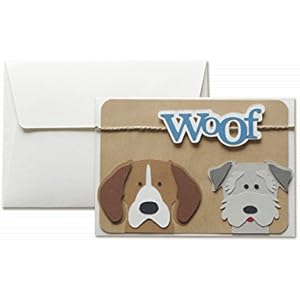 Woof - dogs - vierbeinigen begleit - Grußkarte mit Umschlag (10,5 x 15 cm) - handgemachte Karte - freier Raum nach innen